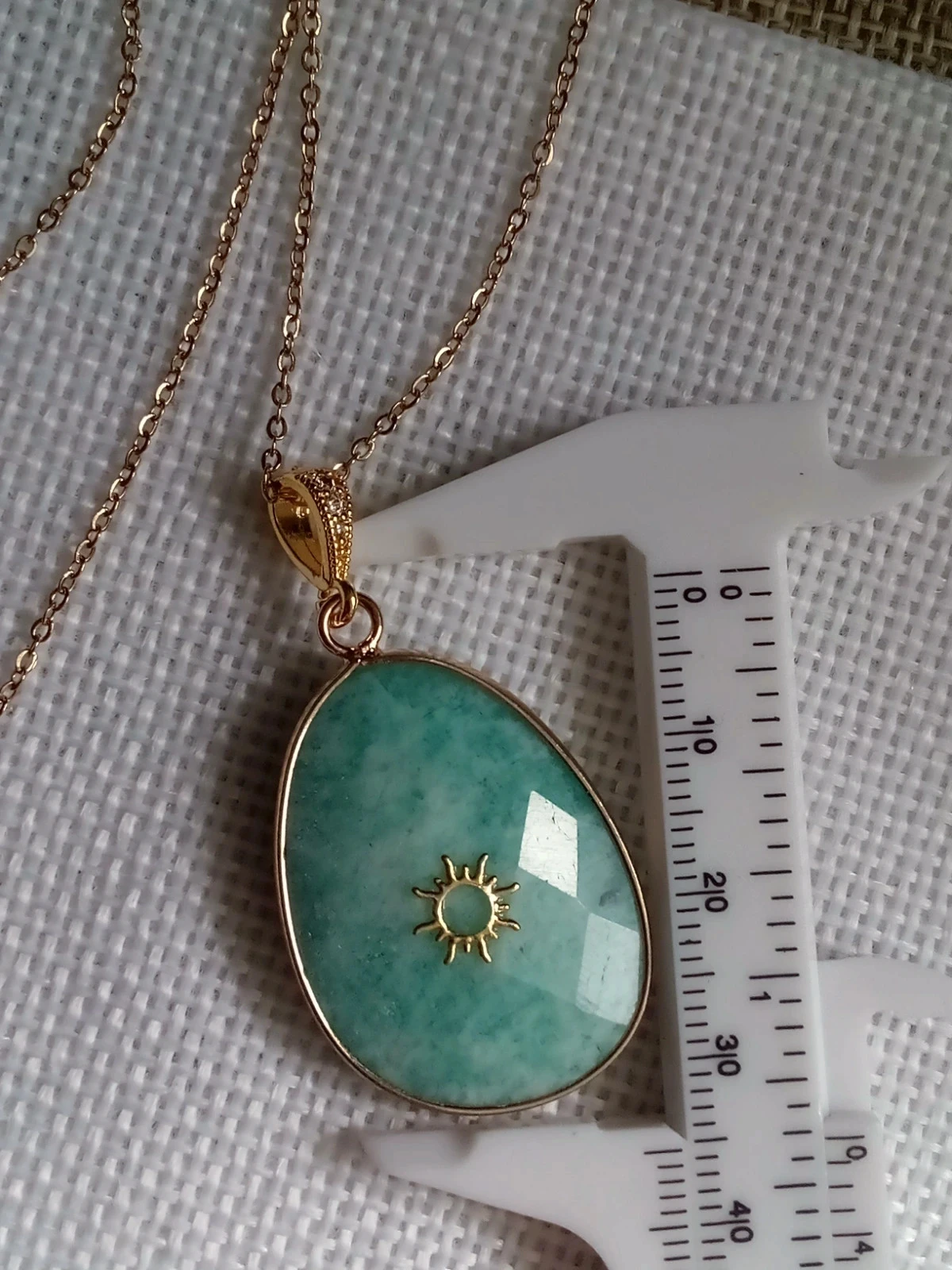 Collar de piedra de amazonita reversible natural – photo 4